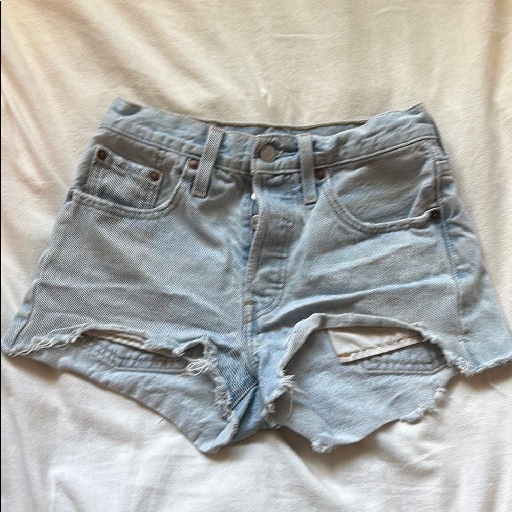 Levi Light Blue Denim Women's Shorts